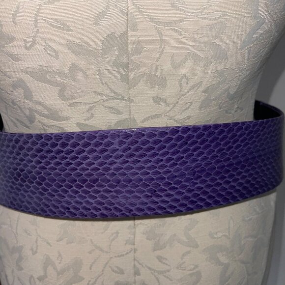 Vintage Womens Belt Size Large Purple Snake Skin Statement main image 7